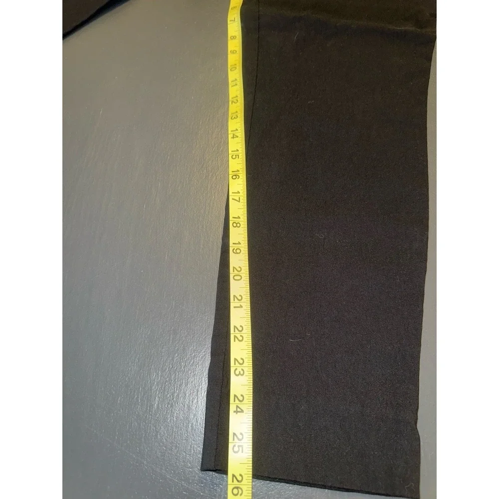 Women's Time and Tru High Rise Taper Crop Slacks Black Size 12 Business Work - Picture 3 of 7